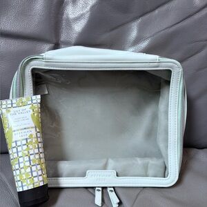 Beekman 1802 Lily of the Valley hand cream & cosmetics bag